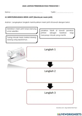 Meminyak mesin jahit