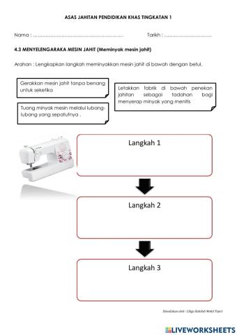 Meminyak mesin jahit