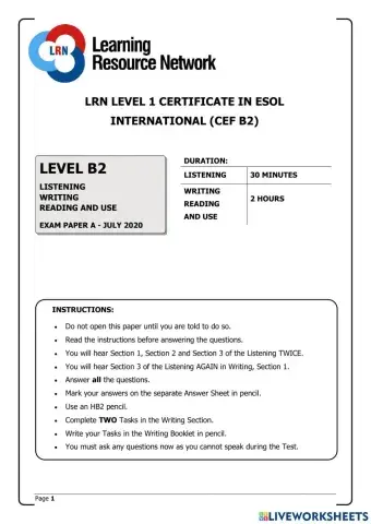 LRN B2 JULY 2020 LISTENING