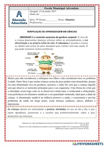 Avaliação segundo bimestre