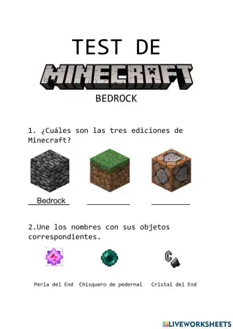 Test de Minecraft Bedrock