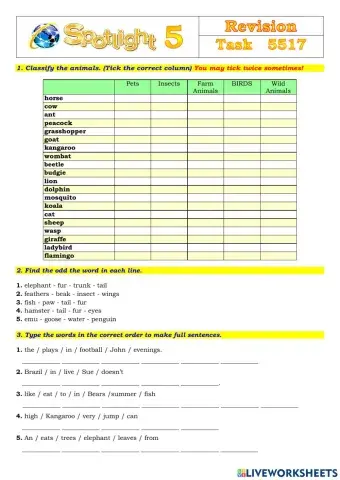 Spotlight 5 Task 5517 