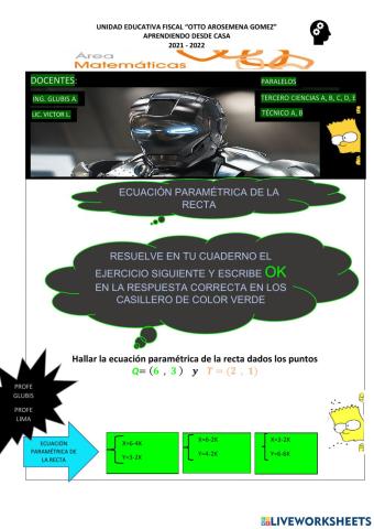 Ecuaciones paramétricas