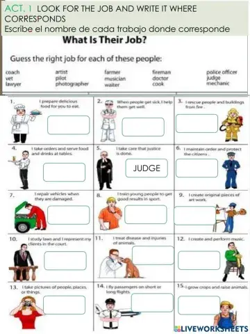 6th grade JOBS AND OCCUPATIONS
