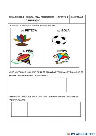 Escuta, fala,pensamento e imaginação