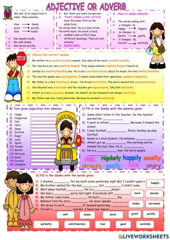 Adverbs and adjectives