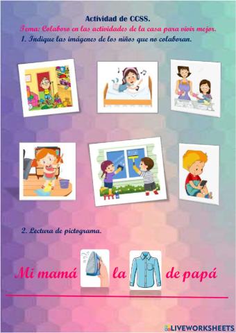 Colaboro en las actividades de la casa para vivir mejor.