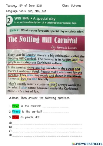 ENGLISH YEAR 5 Starter unit