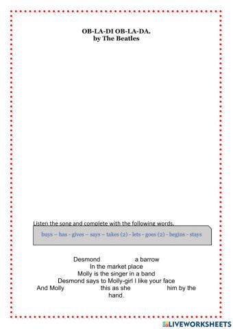 Ob -la-di , ob-la-da