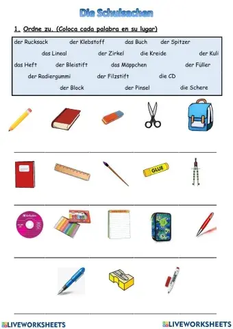 Schulsachen materiales cole