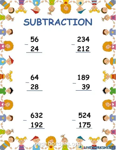Subtraction with and without regrouping