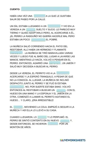 Cuento para completar - MUÑECA