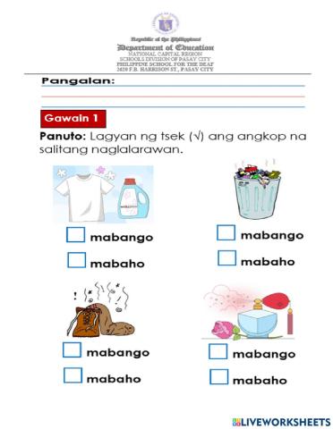 SALITANG NAGLALARWAN NG AMOY-SW no.5