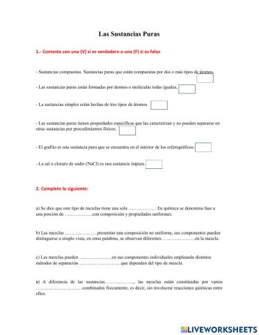 Las Sustancias Puras