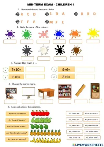Mid term exam -children 5