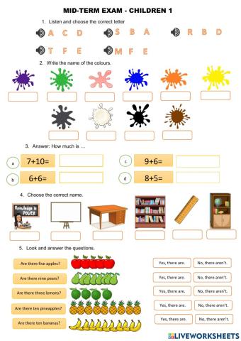 Mid term exam -children 5