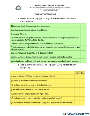 Evaluación lenguaje uni 6