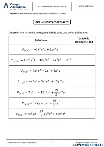 Polinomios Especiales