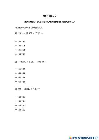 Matematik TAHUN 5