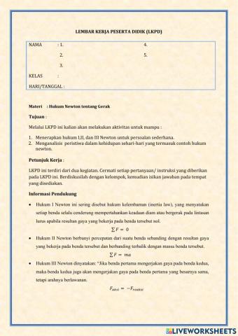 LKPD HKM newton