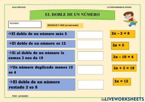 El doble de un número 2