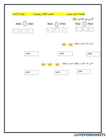 مقارنة الاعداد