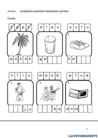 Latihan suku kata tertutup KVK