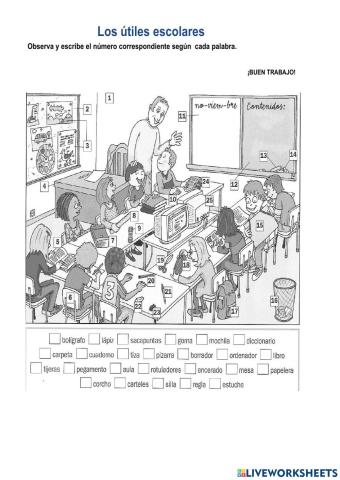 Los útiles escolares