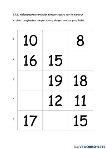 Susunan nombor 1-20