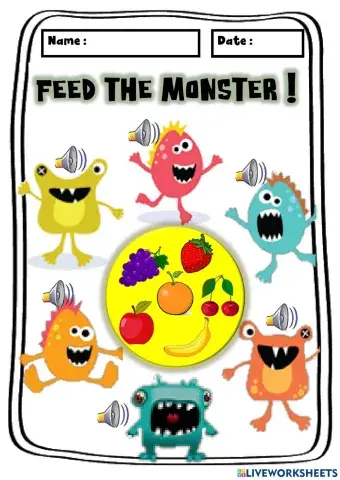 Fruit Monsters Game (Listen-Drag-Drop)