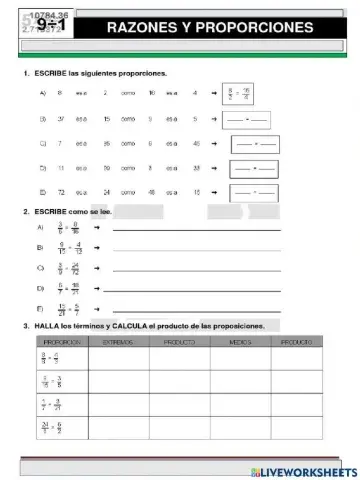 Razones y proporciones