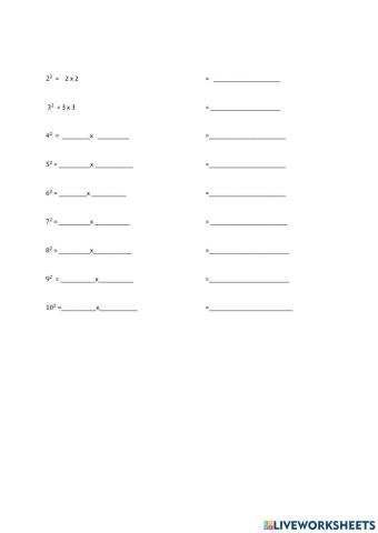 Square and cubic root exercise