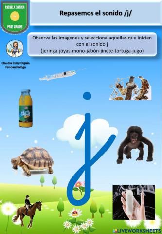 Repaso sonido inicial j