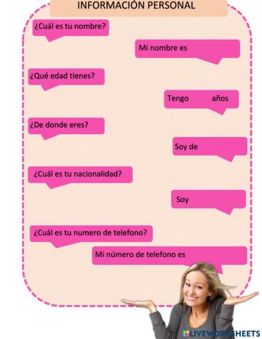Informacion personal en español