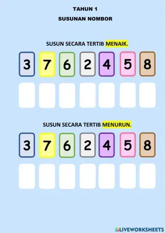 Susunan nombor tahun 1