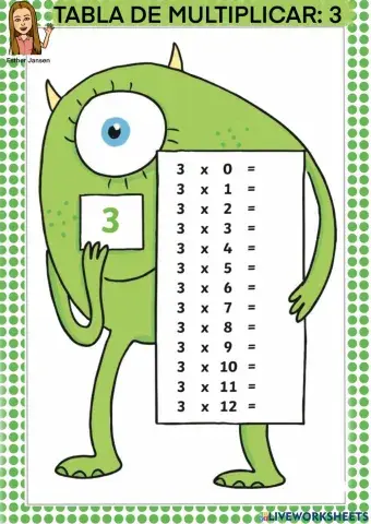 Tabla de multiplicar: 3