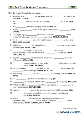 Past Simple - Past progressive