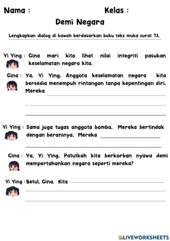 Dialog Yi Ying dan Gina