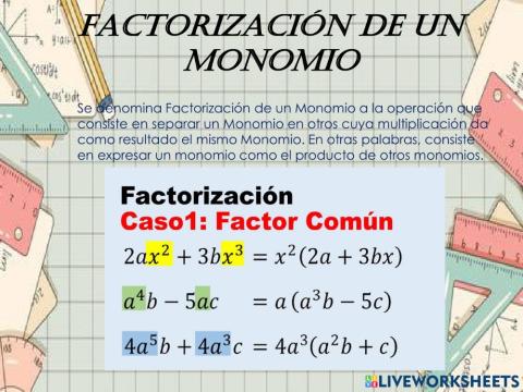 Factorización de monomios
