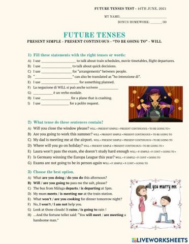 Future tenses test