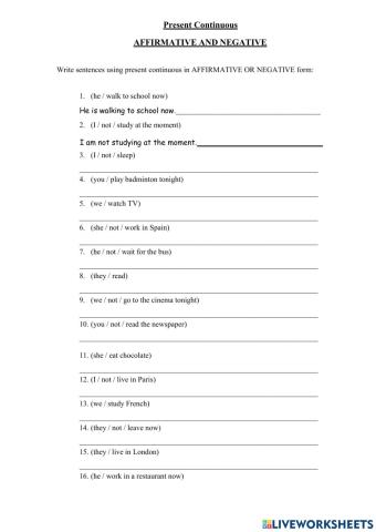 Present continuous practice 2