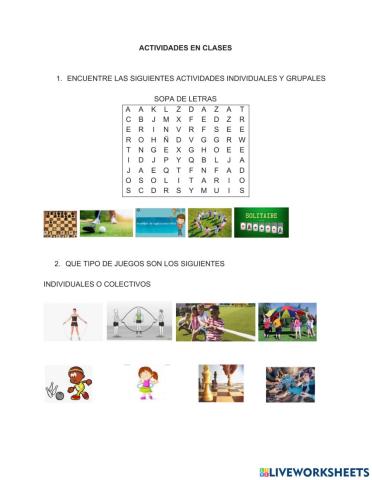 Juegos Individuales y colectivos