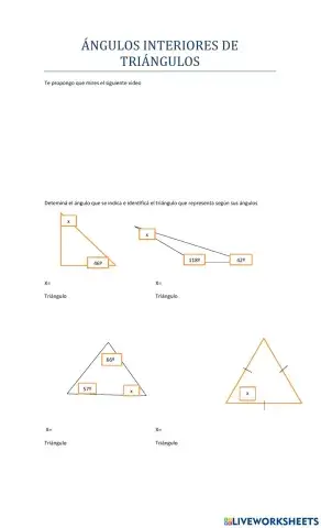 Ángulos interiores de un triángulo
