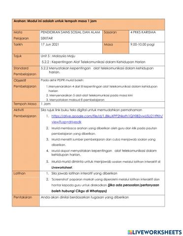 Kepentingan alat telekomunikasi dalam kehidupan harian