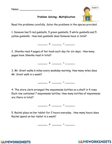 Multiplication word problem