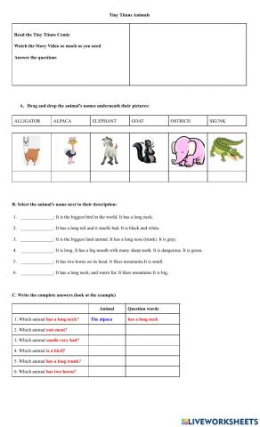 Tiny Titans Reading Comprehension