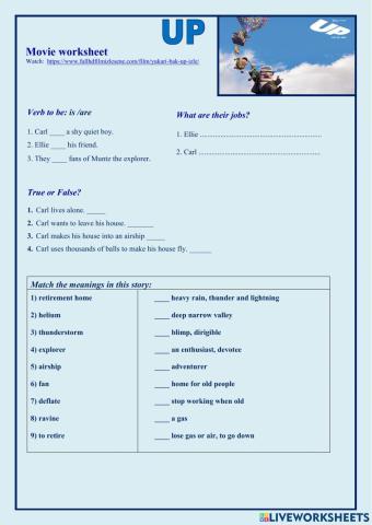 Up- movie worksheet
