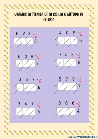 Multiplicación celosía