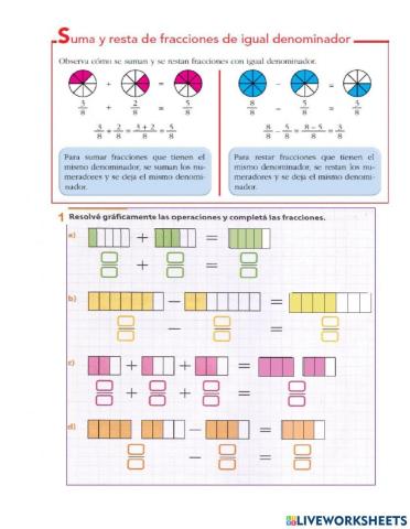 Suma y resta de fracciones