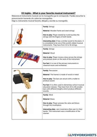 03 Inglés - What is your favorite musical instrument